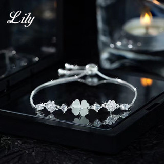 Vòng tay cỏ bốn lá may mắn thời trang S925 Vòng tay nữ hoa phù hợp