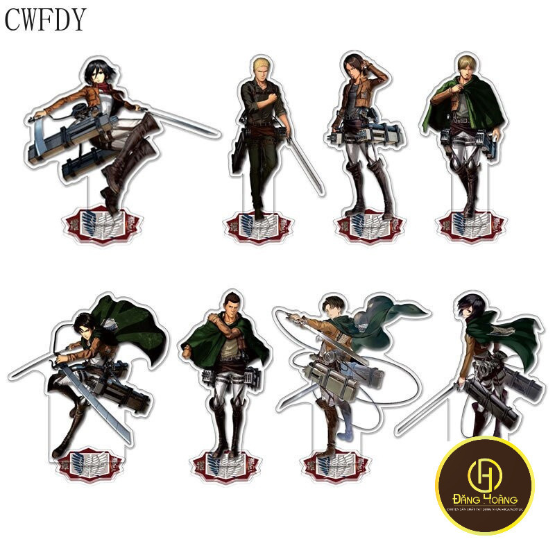 Mô hình Standee Anime Attack on Titan Acrylic Stand Eren Yerger Reiner Braun Figurines decor  15cm -