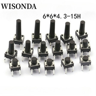 Công tắc nút nhấn 6x6 dip 6x6x4.3 công tắc cảm ứng nhẹ 6 4.3 / 5 / 6 / 7 / 8 / 9 / 10 / 11 / 12 / 13mm công tắc nguồn 4pins