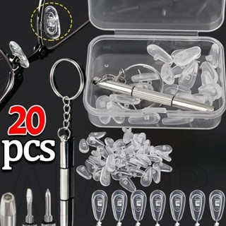 Bộ 20 Miếng Đệm Mũi Đai Ốc Vít - Dụng Cụ Sửa Chữa Phụ Kiện Kính Mắt - Di Động, Chống Trơn Trượt - Miếng Đệm Mũi Silicon, Tua Vít - Bộ Dụng Cụ Sửa Chữa Quang Học Kính