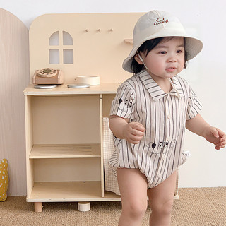 Quần áo trẻ em vận chuyển nhanh quần áo bé trai áo liền quần mùa hè phiên bản hàn quốc trẻ sơ sinh phong cách mới dọc dải hoạt hình áo liền quần quà tặng sơ sinh áo liền quần sehs
