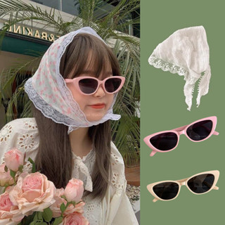 Jojo COCO Pháp Ren Trắng Tam Giác Khăn Turban Nữ Idylls Seaside Hair Band Nữ 2024 Phụ Kiện Tóc Mới