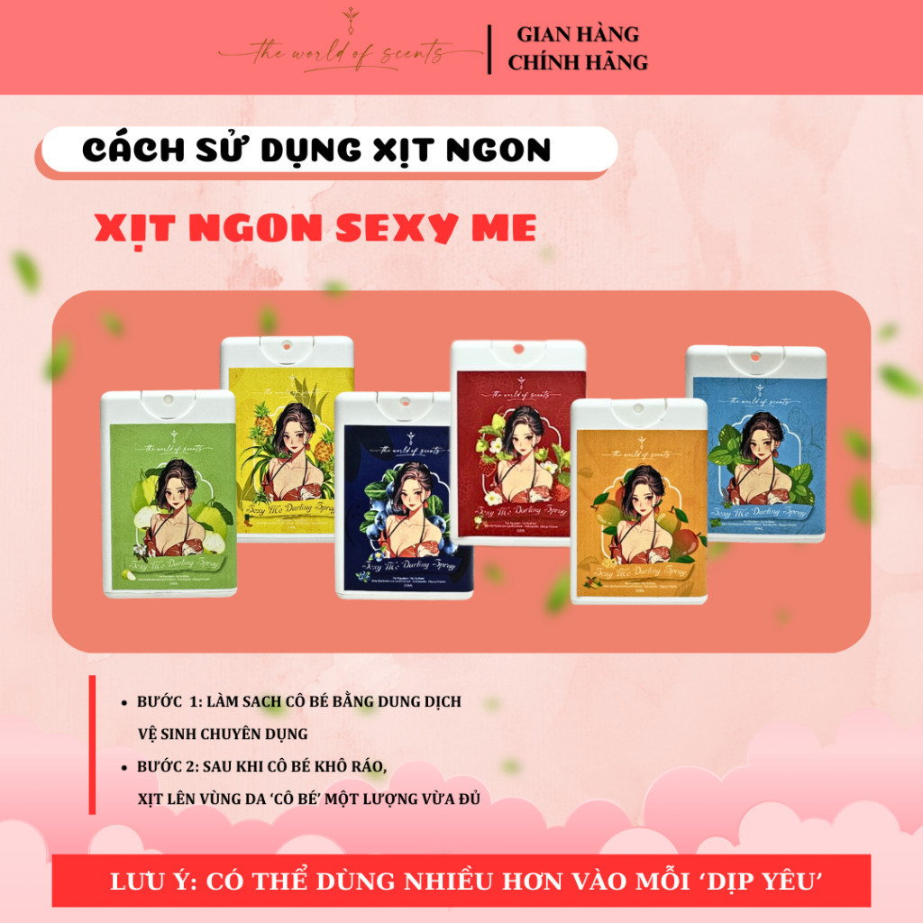 Combo Xịt Ngon Vùng Kín Vị Trái Cây SEXY ME 20ml Giúp Làm Thơm Vùng Bikini Cho Các Nàng