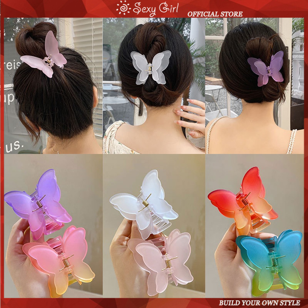 Sexy GIRL JEWELLY Thanh Lịch Phong Cách Hàn Quốc Hình Bướm Lớn Hai Lớp Cua Tóc