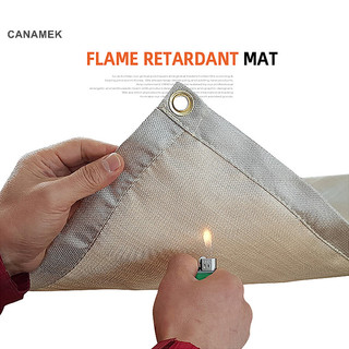 Canamek cắm trại ngoài trời vải chống cháy bbq sợi thủy tinh cháy chăn cách nhiệt thảm chống cháy sợi thủy tinh mới