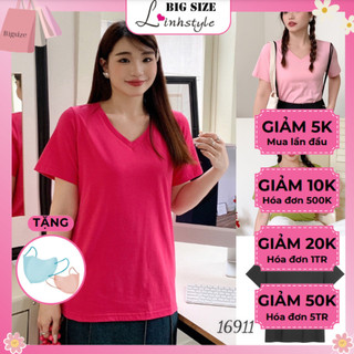 Áo thun tshirt big size quảng châu cổ tim trơn 16042,16911