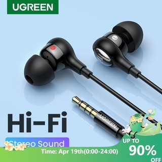 Ugreen Tai nghe Aux có dây giắc 3.5mm chống ồn có thể điều chỉnh âm lượng với micro thích hợp cho Android Mp3/MP4/Ipad