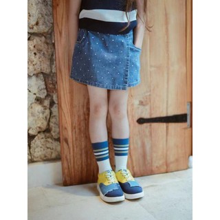 Quần legging váy denim bé gái mùa hè 2024 mới chấm retro