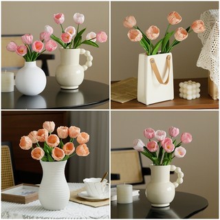 Lãng Mạn Nhân Tạo Hoa Tulip Đơn Ins DIY Bó Hoa Giả Để Bàn Đồ Trang Trí Nhà Trang Trí Tinh Tế
