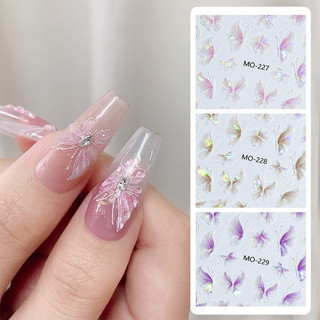 Ur SUGAR Móng Tay Nghệ Thuật Vẽ Tay Bướm Lỏng Dán Laser Aurora Bướm Dán Móng Tay, Nghệ Thuật Làm Móng Tay Trang Trí Cao Cấp