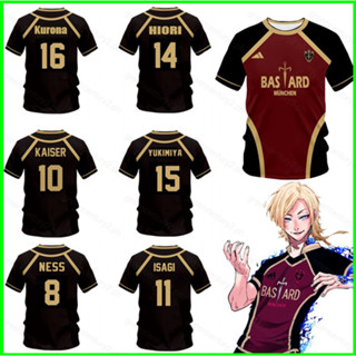 Yg Blue Lock Jersey Áo Thun Anime Tee Tay Ngắn Áo Cosplay Bastard Munchen Thời Trang Áo Sơ Mi Thể Thao Oversize