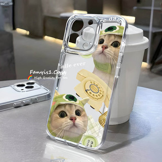 Tương thích cho IPhone 15 14 13 12 11 Pro Max 15 14 Plus X Xr Xs Max 7 8 Plus Trong Suốt Chống Thấm Nước Mèo Dễ Thương Bánh Mì Chó Trong Suốt Thời Trang Vỏ Silicon