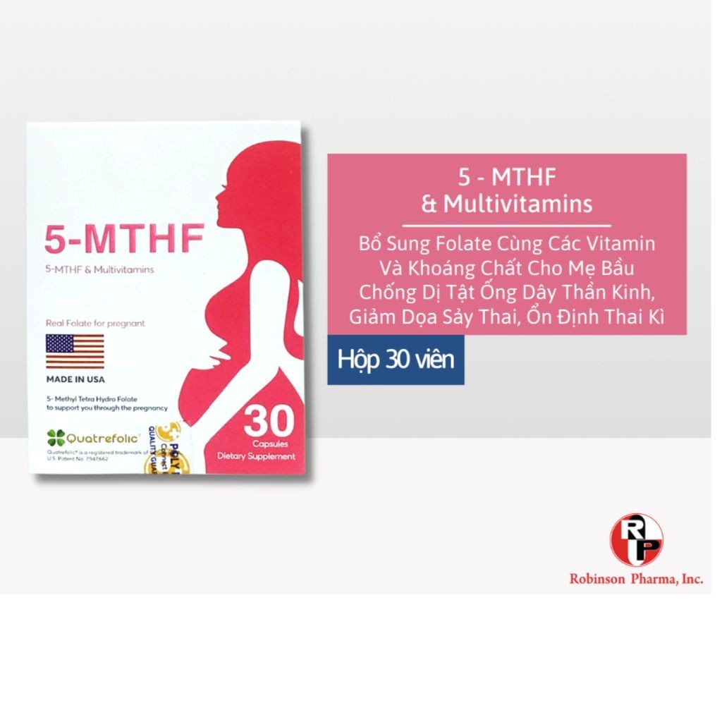 5 MTHF - Bổ Sung Folate, Vitamin, Bổ Trứng, Tăng Khả Năng Sinh Sản, Ngăn Dị Tật Thai Nhi (30 Viên)