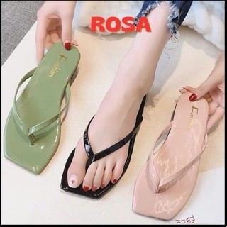 (XẢ KHO) Dép kẹp da bóng bệt đi biển ROSA DD-0207