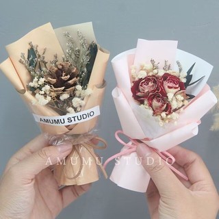 Mini Tươi Bó Hoa Hồng Hoa Khô mini Tinh Tế Tự Làm Lưu Niệm Gypsophila Trang Trí Ngày Lễ Tình Nhân