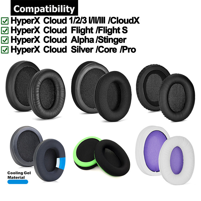 1 Cặp Miếng Lót Tai Cho HyperX Cloud 1 2 3 I II III / X CloudX / Chuyến Bay / Chuyến Bay S / Alpha / Stinger / Bạc / Core / Pro Tai Nghe Đệm Tai Nghe Bọt Biển Tai Nghe Bịt Tai