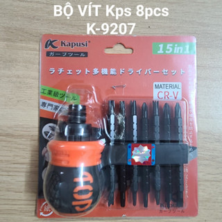 Bộ tua vít lùn trợ lực đảo chiều tự động tăng đưa 15 in 1 Kapusi Japan, Thép Crv cao cấp