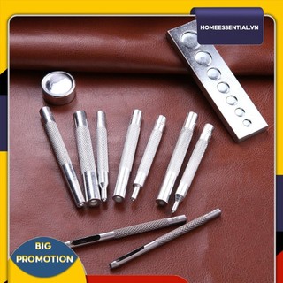 11 bộ dụng cụ da diy snap rivet fastener buttons install punch tool kit