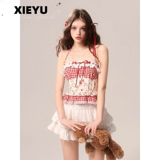 Xieyucropptop ÁO THUN 2 DÂY Ba Gói Thời Trang Hàn Quốc Thanh Lịch Sang Trọng Phong Cách Thời Trang WBX2430PUN 13Z240326