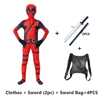Deadpool Siêu Anh Hùng Body Movie Hero Áo liền quần Halloween Cosplay Body Với Thanh Kiếm Phụ Kiện