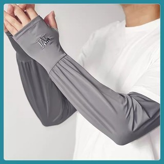 Đơn Giản Nam Chống Nắng Tay Băng Thoáng Khí Ice Silk Chống Tia Cực tím Cánh Tay Bảo Vệ Chống Nắng Tay Lái Xe Lái Xe