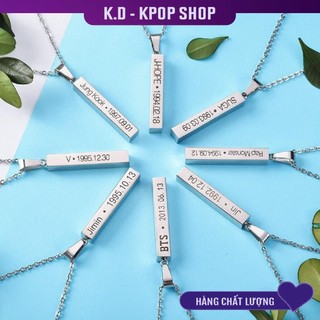 Dây Chuyền Thép TiTan K.D - KPOP SHOP Khắc Tên Và Ngày Sinh Thành Viên Nhóm BTS