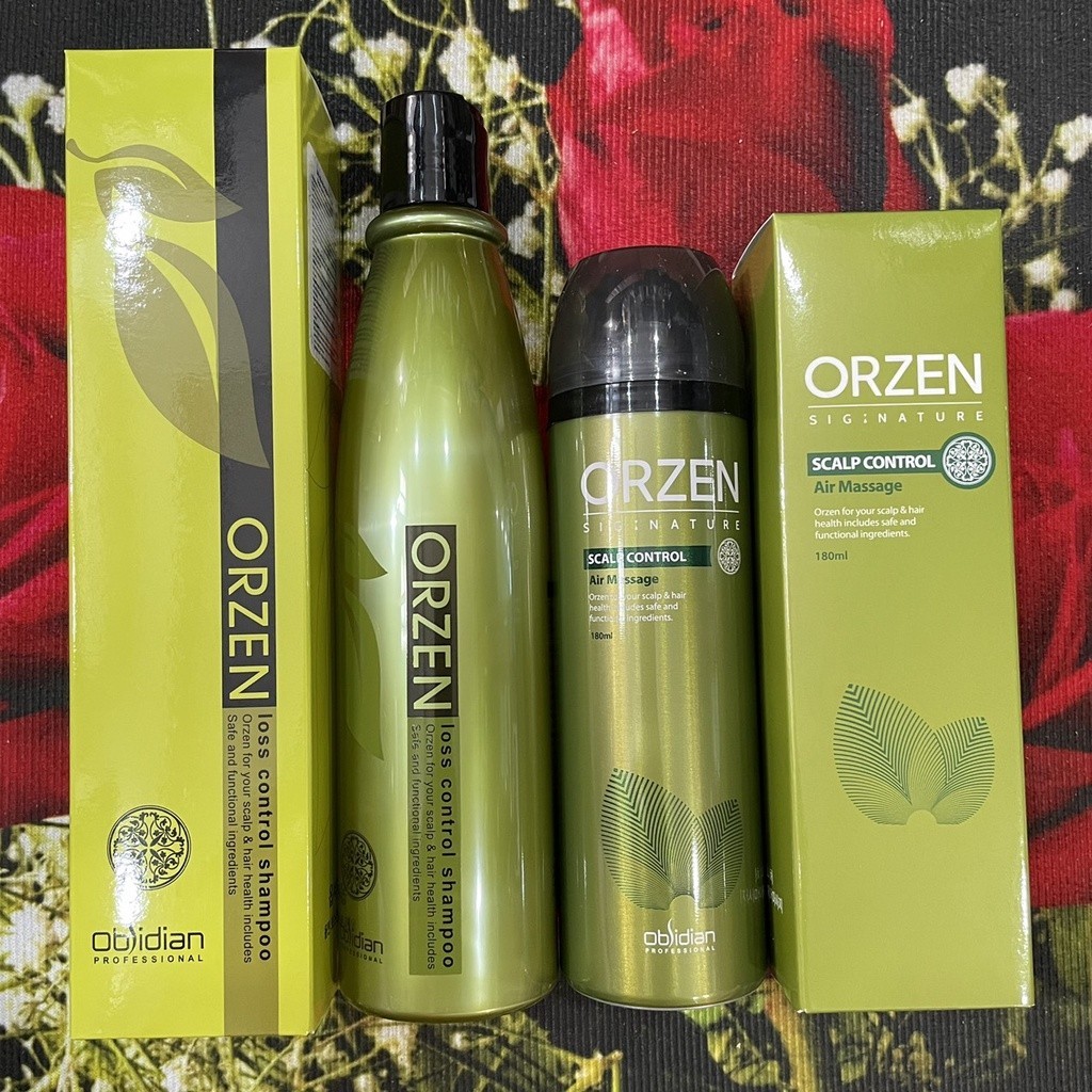 Combo dầu gội và massage kích thích mọc tóc Orzen Obsidian - MK
