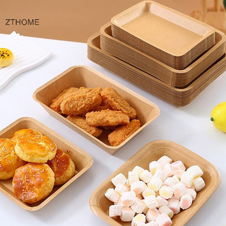 Zthome 10 Chiếc Vuông Đĩa Giấy Đảng Đĩa Bộ Đồ Ăn Món Tráng Miệng Bánh Đĩa Bát Ăn Bộ Đồ Ăn Cho Đám Cưới Sinh Nhật Đảng HOT