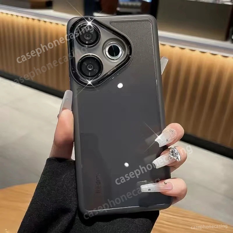 Vỏ Cho Redmi 13 Redmi13 4G Vỏ Điện Thoại Sang Trọng Trong Suốt Mạ Điện Camera Vòng Ốp Lưng Chống Sốc