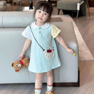 Hàn Quốc Bé Gái Mùa Hè Phong Cách Mới Trẻ Em Ngọt Ngào Khâu Dễ Thương Thêu Nhỏ Phù Hợp Với Bé Gái Đầm