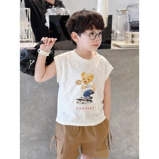  Áo tanktop gấu lướt ván forward  chất liệu áo vải cotton xược mềm mịn, siêu thoáng mát cho bé từ 9-30kg