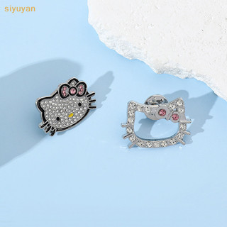 Siyuyan Hello Kitty Ngọt Ngào Và Dễ Thương Kt Hợp Kim Kim Kim Cương Cài Áo Kawaii Sanrio Epoxy Và Kim Cương Bông Tai Đồ Chơi Trang Sức Cho Bé Gái Quà Tặng VN