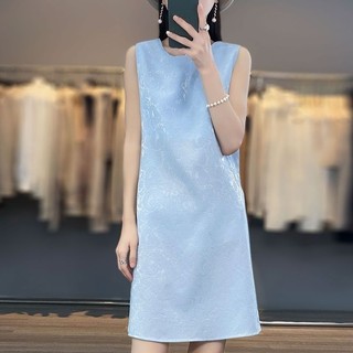 Mùa hè 2024 Phong cách mới Acetate Váy không tay Phiên bản Hàn Quốc Nữ Tính khí Slim-fit Váy Vest Quần áo bé gái Hàng có sẵn