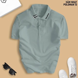   POLOMAN 13  BST Áo Polo Nam Form Slimfit Vải Thun Co Giãn 4C Thoáng Mát Không Xù Lông 