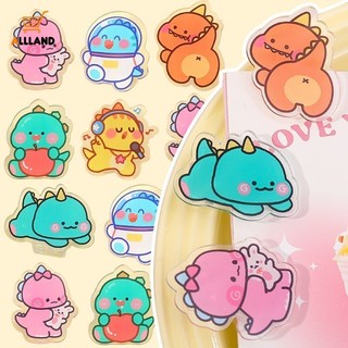 Kẹp chất kết dính khủng long hoạt hình Kawaii - Kẹp nhựa lưu trữ vé tài liệu - Giá đỡ trang chỉ mục tiện lợi Đồ dùng văn phòng phẩm