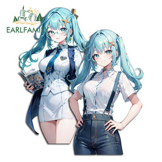 Earlfamily 13cm Faruzan Nhãn dán xe hơi dễ thương Hoạt hình tắc nghẽn Scratch Ván lướt sóng Đề can xe máy Thích hợp cho mọi bề mặt phẳng và mịn màng