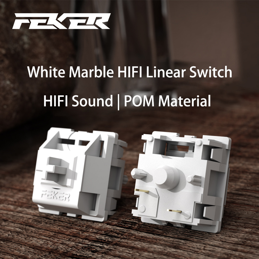FEKER Đá cẩm thạch trắng HiFI Công tắc tuyến tính Nhà máy bôi trơn cho bàn phím cơ Gateron Cherry MX