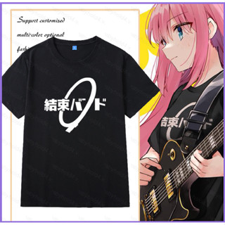 [Sy1] Áo thun Anime Bocchi The Rock Áo ngắn tay dáng rộng Áo thun Unisex Thời trang Gotou Hitori Áo sơ mi Plus Size