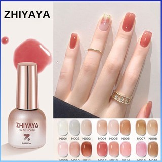 ⚡⚡COD ZHIYAYA Jelly Gel khỏa thân Sơn móng tay Đá trong suốt Màu khỏa thân Trị liệu bằng ánh sáng Keo dán móng nghệ thuật cho cửa hàng làm móng 24 Màu mờ Rửa miễn phí Ngâm sơn móng tay Keo