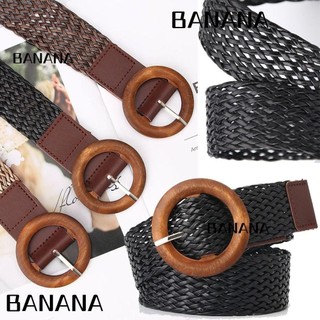 Banana1 Bohemian Thắt lưng rộng dành cho nữ Vintage Wild bện dệt thắt lưng