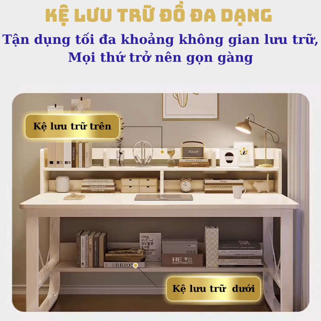 Bàn học sinh cấp 2, bàn chân sắt có kệ lớn, bàn học màu sắc đa dạng, chân thép sơn tĩnh điện, gỗ MDF dày 15mm | BigBuy360 - bigbuy360.vn
