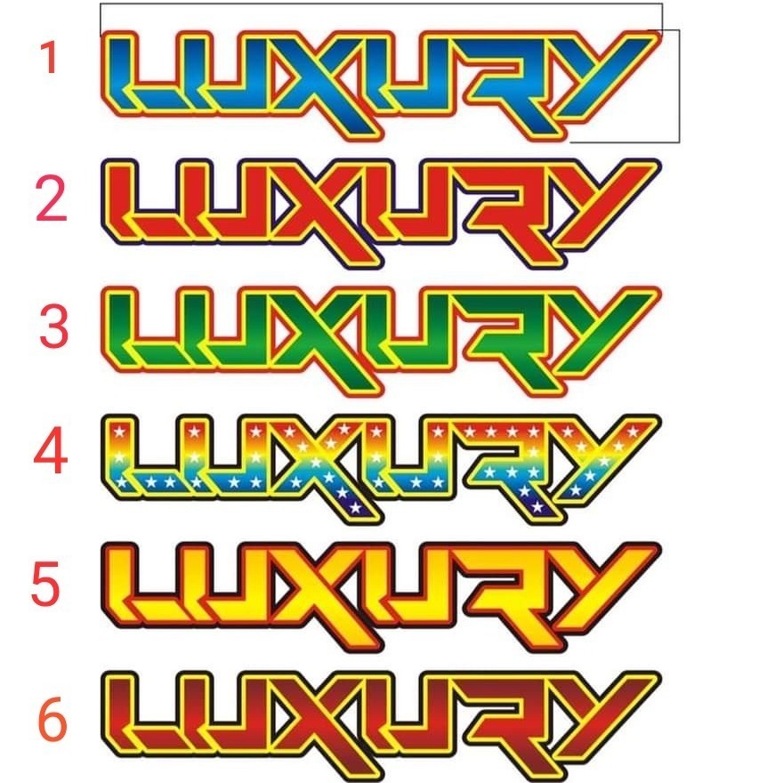 Tem dán chữ Luxury trang trí xe tải, Tem chữ dán đầu xe tải, oto, xe kéo,... Tem decal Luxury
