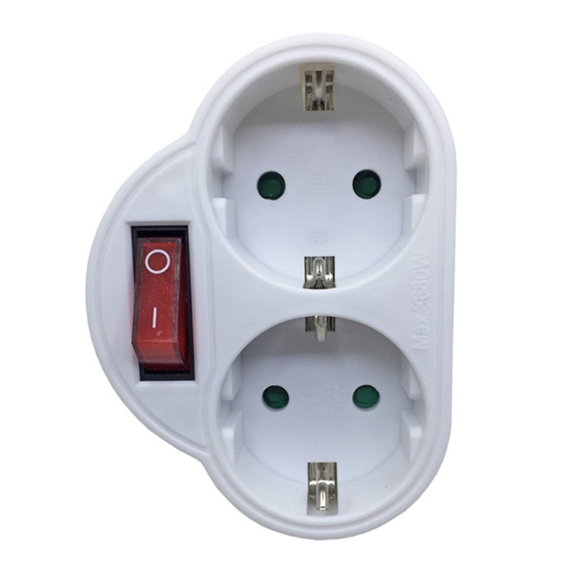 Bộ chuyển đổi ổ cắm đôi tròn Doublebuy 2Pin Khả năng tương thích với phích cắm sạc EU và DE