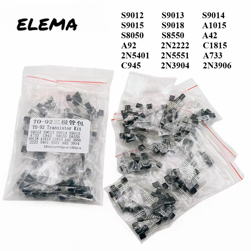 Bộ 50 Transistor TO-92 2N5401 2N5551 S9013 S9014 S9015 A42 A92 A1015 S8050 A733 Bộ Transistor