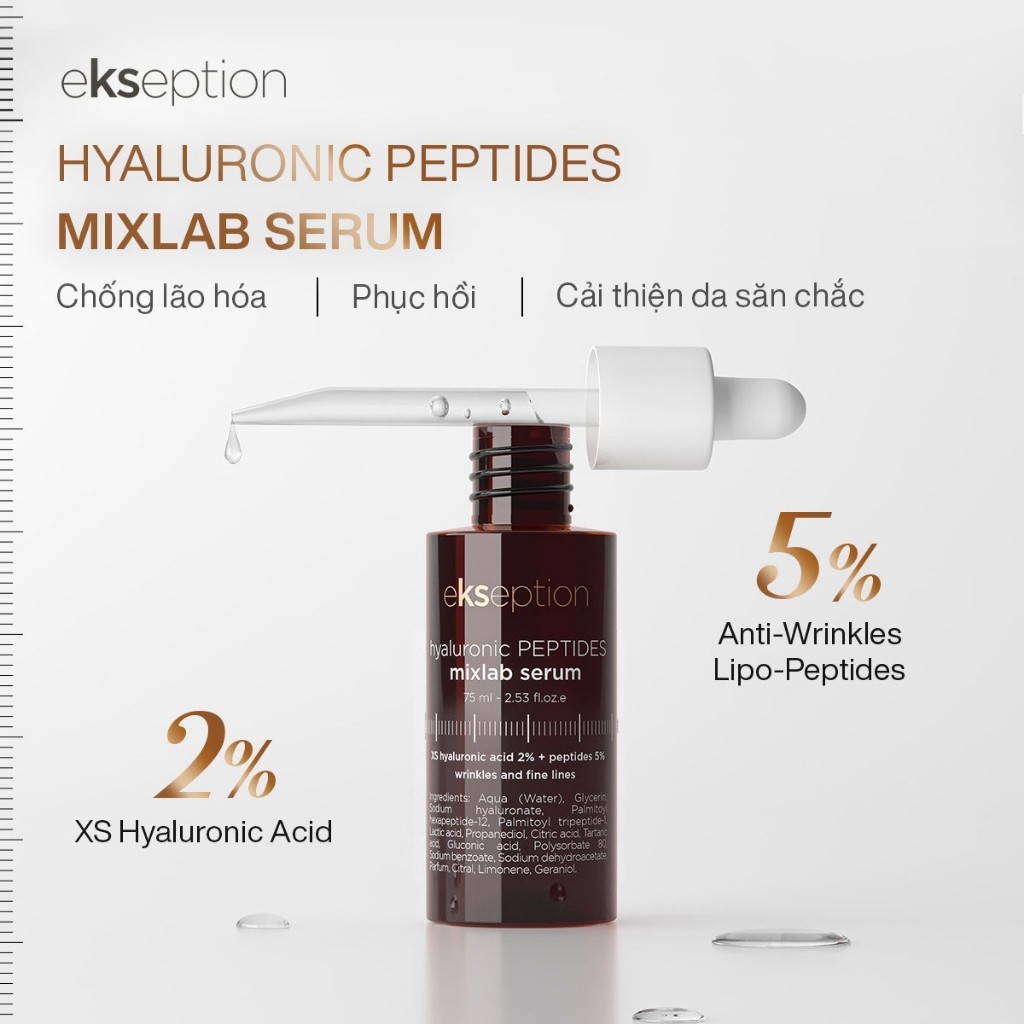 Tinh Chất Serum Dưỡng Ẩm, Phục Hồi Da Ekseption Hyaluronic PEPTIDES Mixlab Serum 75ml
