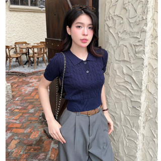 (MỞ BÁN) Áo len lông thỏ vặn thừng, áo len dệt kim cổ bẻ kiểu đức phối cúc polo form vừa thanh lịch basic HODASTORE H12