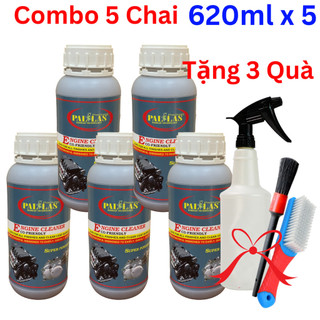 Combo 5 chai tẩy lốc máy siêu sạch pallas 620ml tặng 3 quà