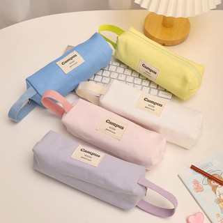 Hộp đựng bút chì màu Macaroon Canvas Dung tích lớn Túi đựng bút chì sinh viên Văn phòng phẩm Túi lưu trữ