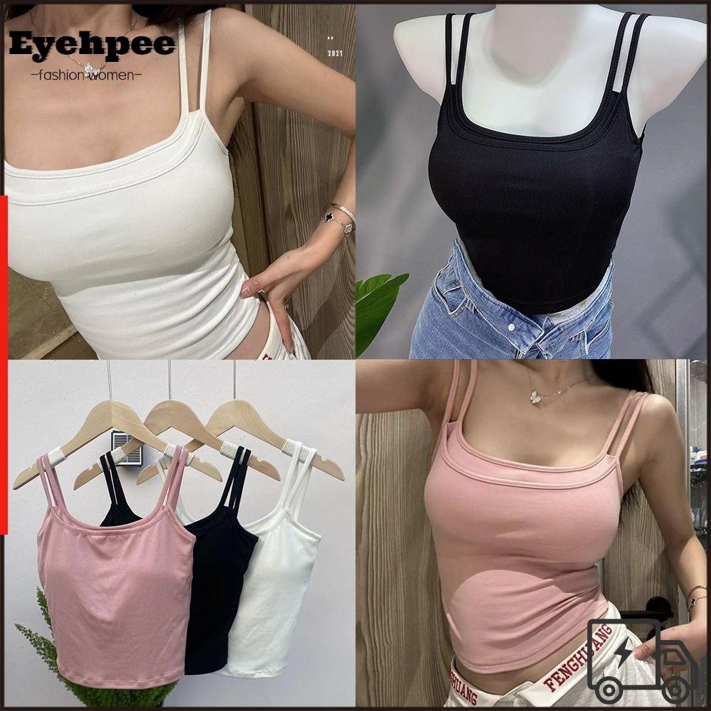 EYEHPEE Áo Vest Dây Đeo Đôi, Áo Vest Ngực Nữ Không Lưng Free Size, Đơn Giản Có Thể Đeo Bên Ngoài Miếng Lót Ngực Có Thể Tháo Rời Giả Hai Áo Quần Lót Lưng Đẹp Cho Y2k Nữ Bé Gái