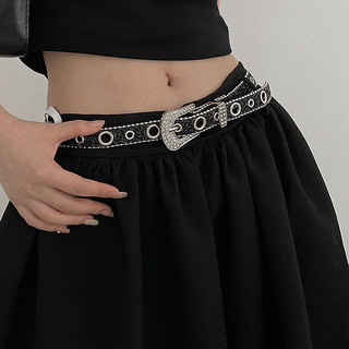 Thắt lưng nữ cao cấp Punk y2k Thời trang Đen